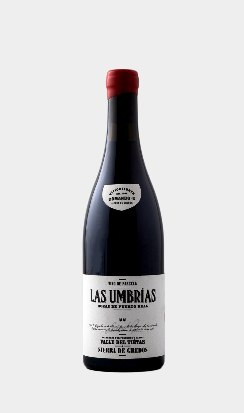 Comando G Las Umbrias 2017 wine bottle featuring minimalist label and premium Spanish wine branding.