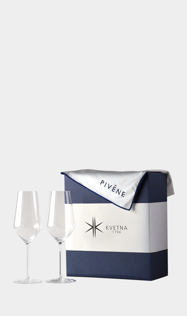 Kvetna 1794, Auriga Champagne 380ml - Set of 2 with PIVENE Wine Cloth